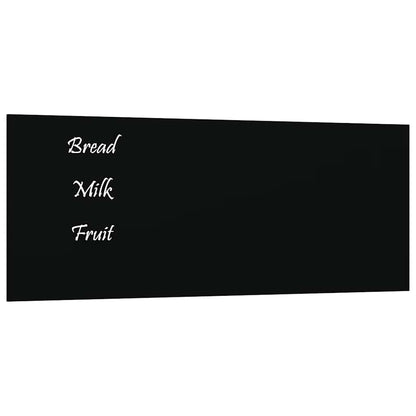 Wall-mounted Magnetic Board Black 19.7"x7.9" Tempered Glass