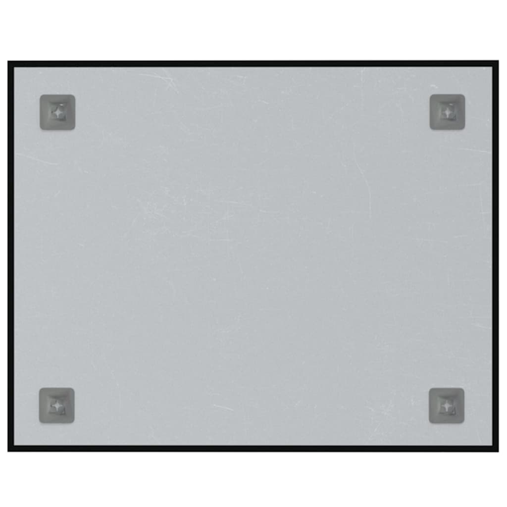 Wall-mounted Magnetic Board Black 19.7"x15.7" Tempered Glass