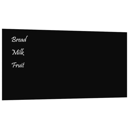 Wall-mounted Magnetic Board Black 39.4"x19.7" Tempered Glass