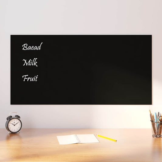 Wall-mounted Magnetic Board Black 39.4"x19.7" Tempered Glass