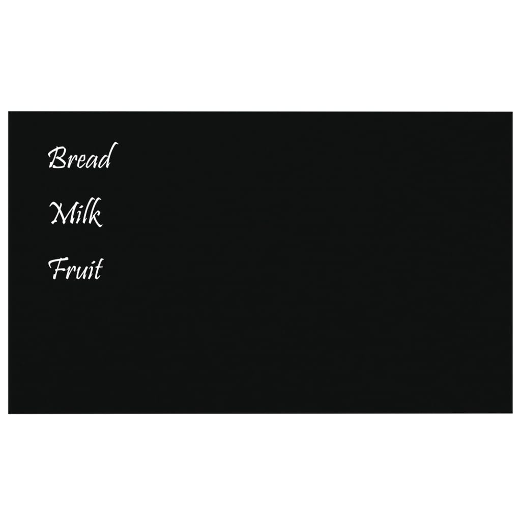 Wall-mounted Magnetic Board Black 39.4"x23.6" Tempered Glass