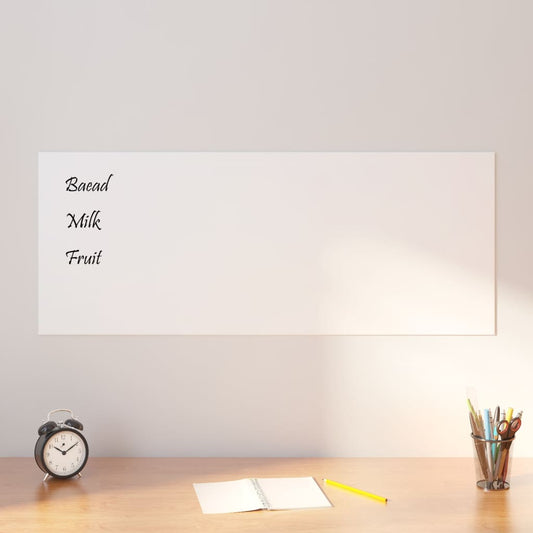 Wall-mounted Magnetic Board White 39.4"x15.7" Tempered Glass
