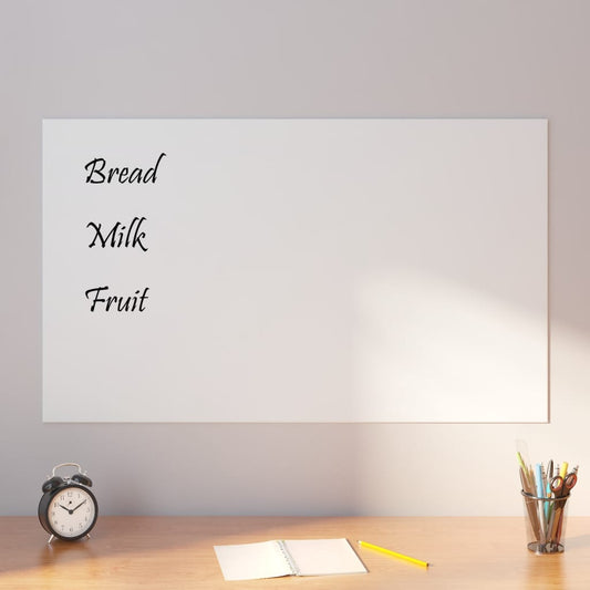 Wall-mounted Magnetic Board White 39.4"x23.6" Tempered Glass