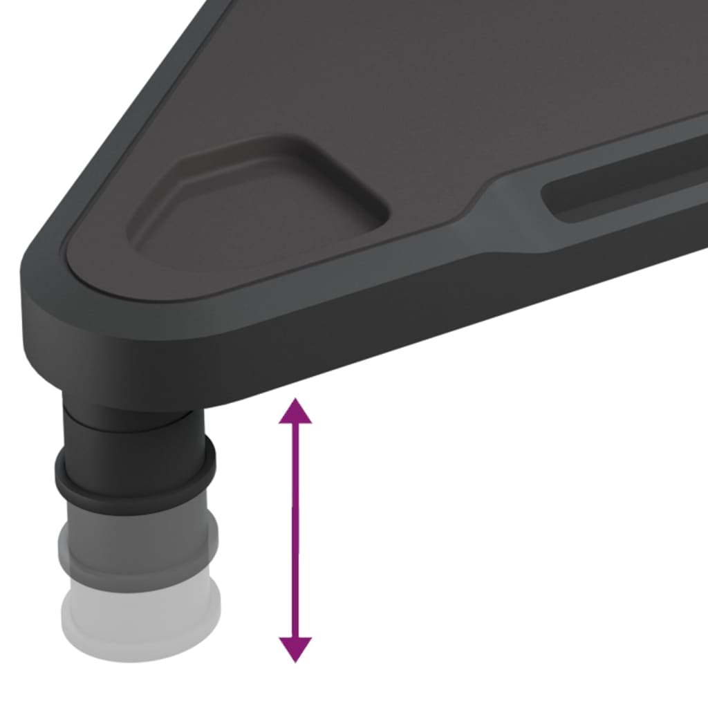 Monitor Stand Black High Impact Polystyrene Height-Adjustable