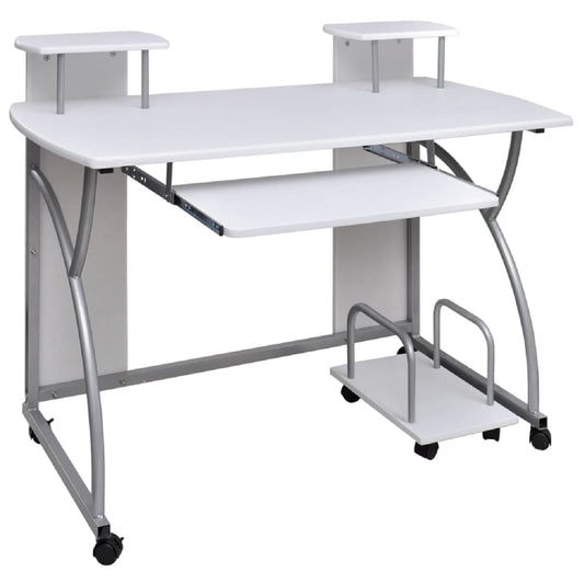 Computer Desk White Engineered wood, Powder-coated steel Medium