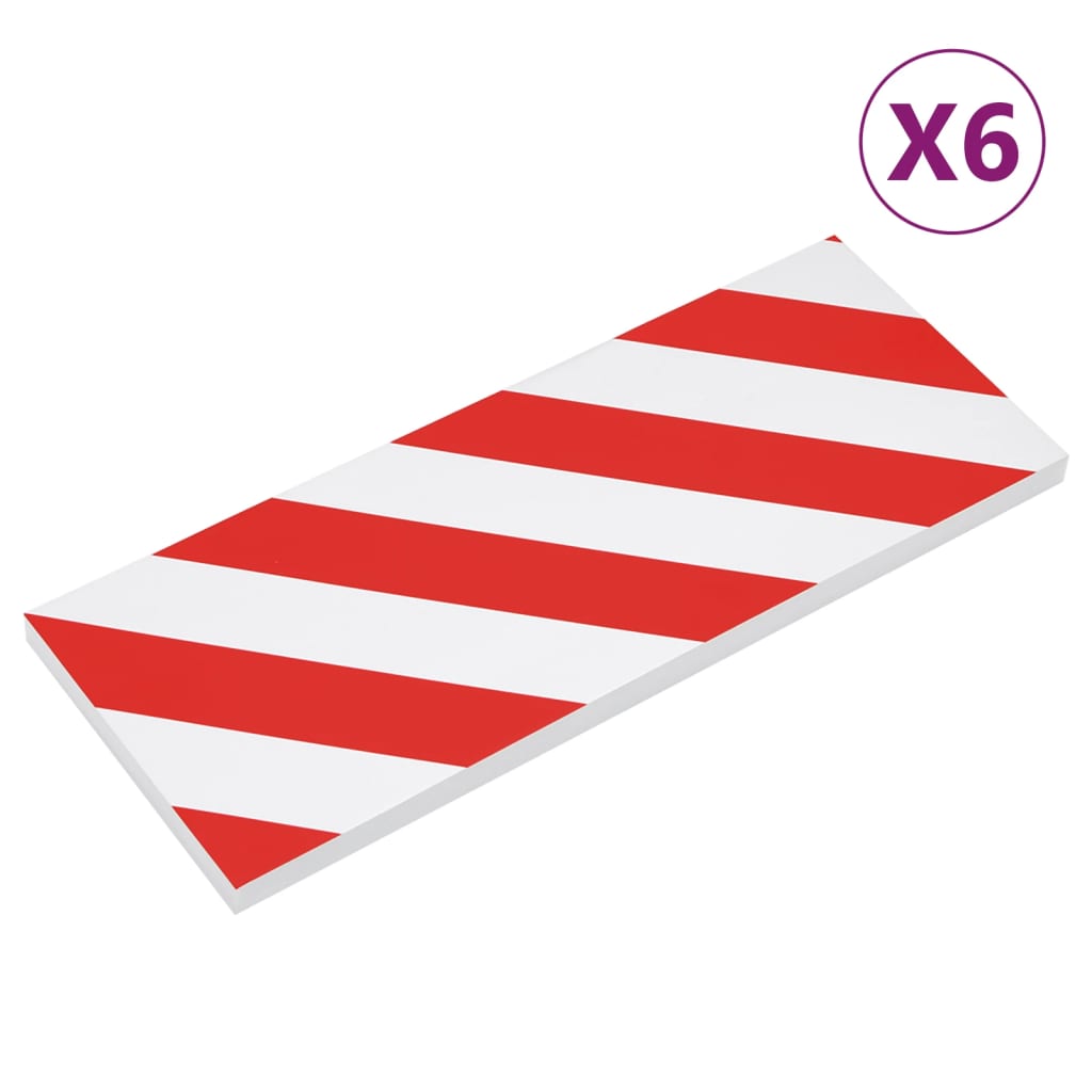 Wall Protectors 6 pcs Red&White 19.7x7.9x0.8" EVA Foam