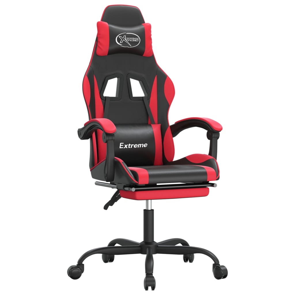 Gaming Chair Black and Red Faux leather, metal, plywood Adjustable