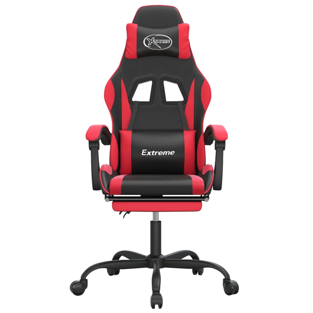 Gaming Chair Black and Red Faux leather, metal, plywood Adjustable