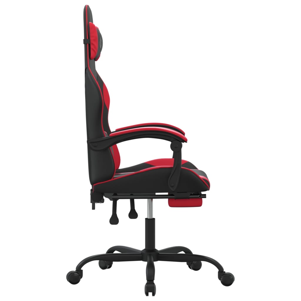 Gaming Chair Black and Red Faux leather, metal, plywood Adjustable
