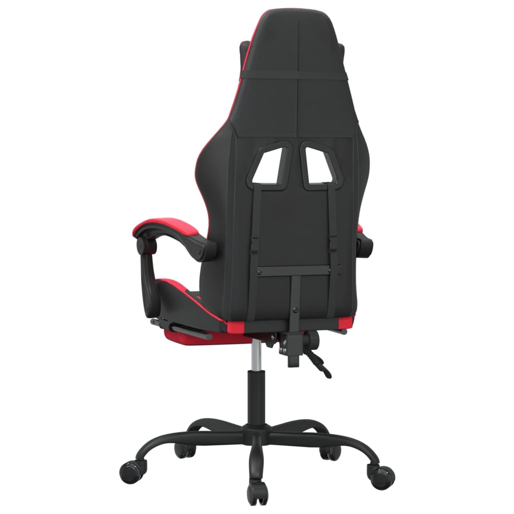 Gaming Chair Black and Red Faux leather, metal, plywood Adjustable