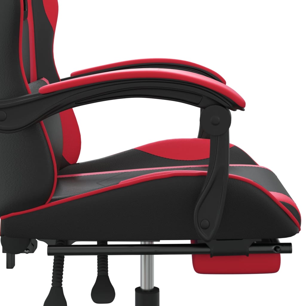 Gaming Chair Black and Red Faux leather, metal, plywood Adjustable