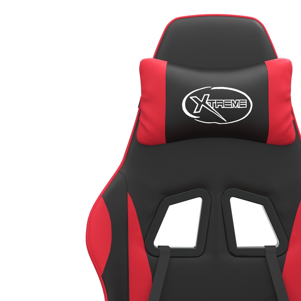 Gaming Chair Black and Red Faux leather, metal, plywood Adjustable