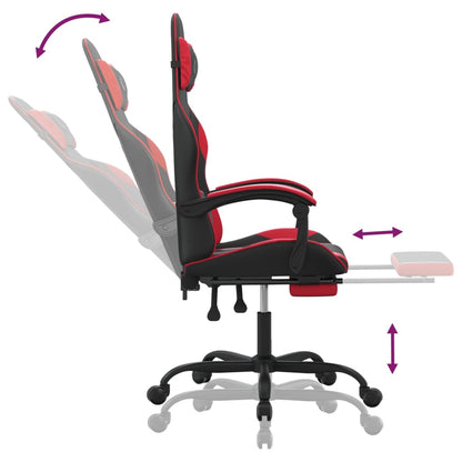 Gaming Chair Black and Red Faux leather, metal, plywood Adjustable