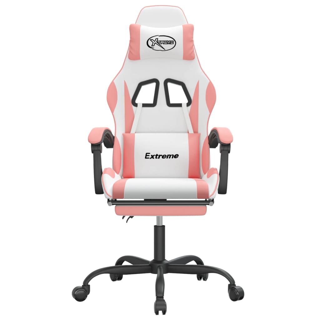 Gaming Chair White and Pink Faux leather, metal, plywood Standard