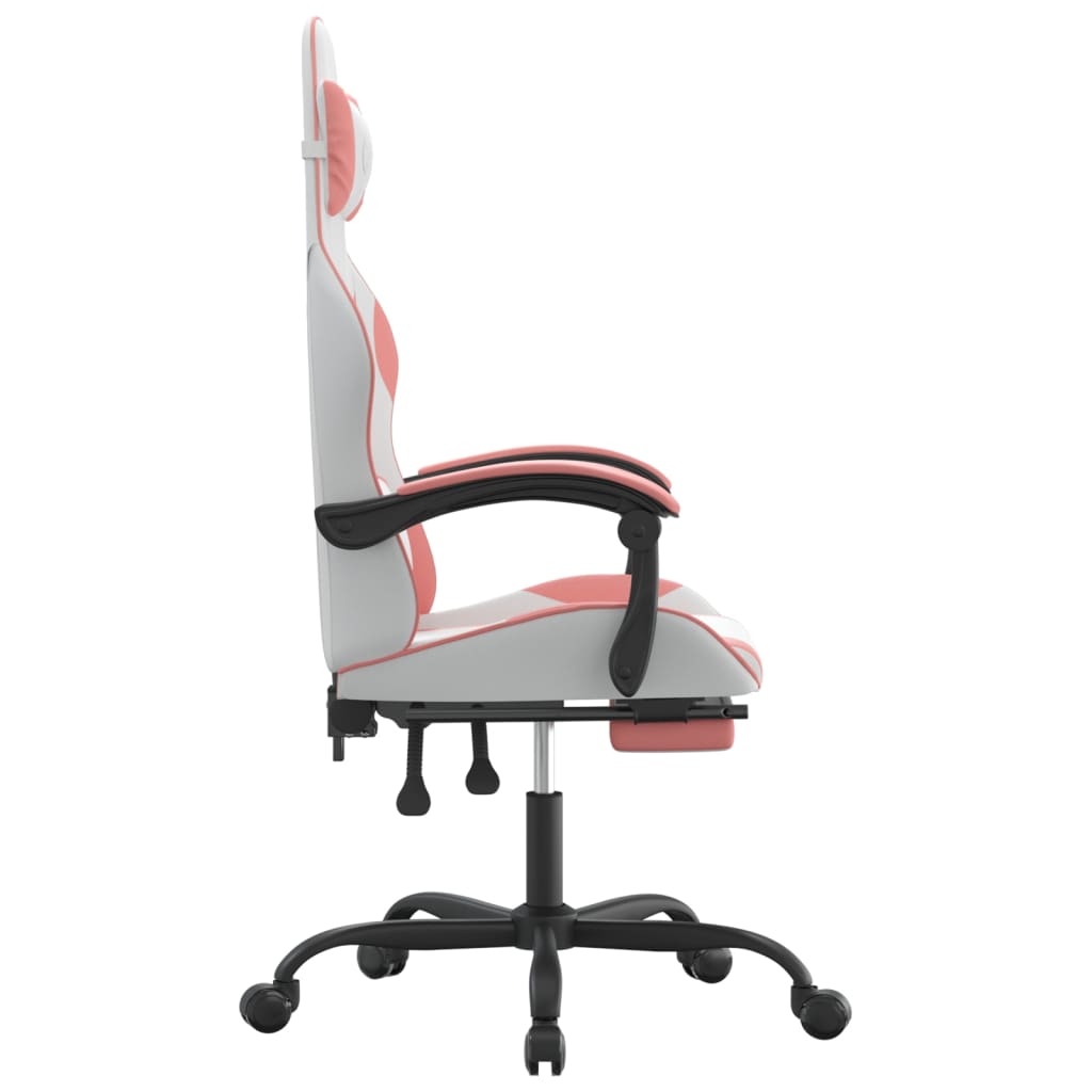 Gaming Chair White and Pink Faux leather, metal, plywood Standard