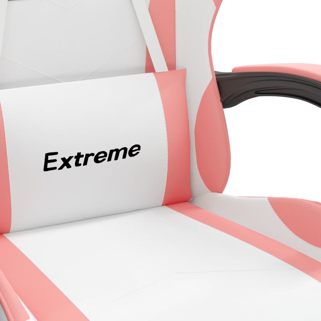 Gaming Chair White and Pink Faux leather, metal, plywood Standard