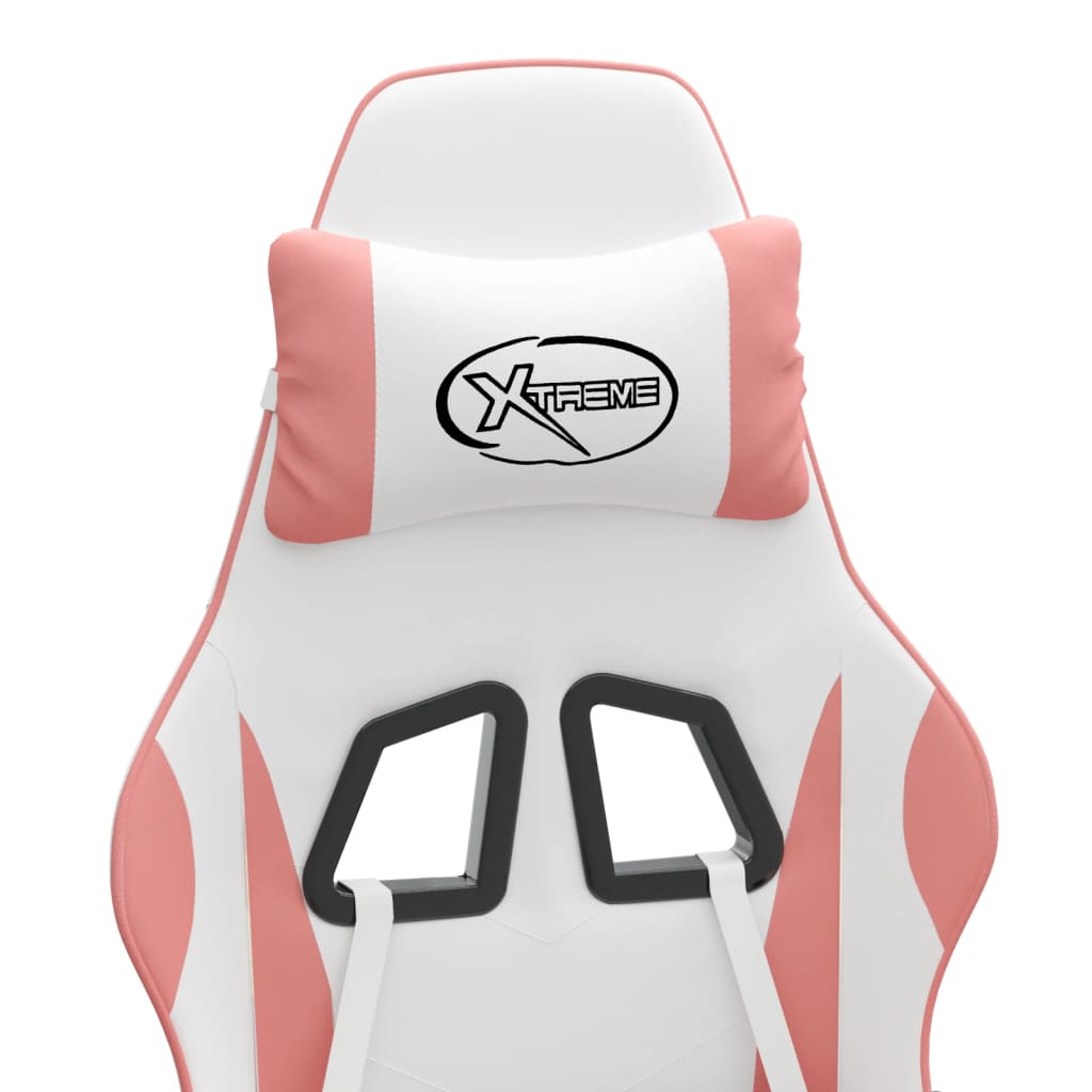 Gaming Chair White and Pink Faux leather, metal, plywood Standard