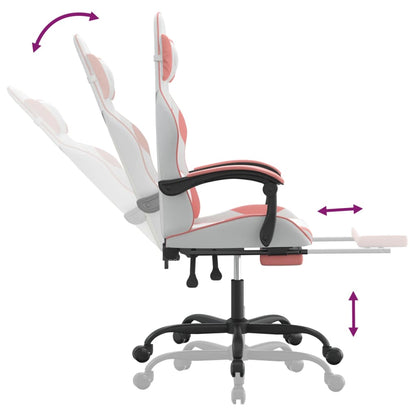 Gaming Chair White and Pink Faux leather, metal, plywood Standard