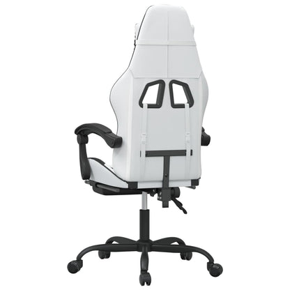 Gaming Chair White and Black Faux leather, metal, plywood, foam