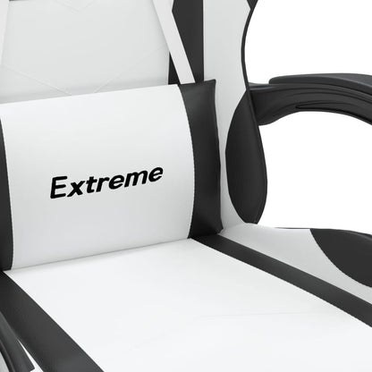 Gaming Chair White and Black Faux leather, metal, plywood, foam