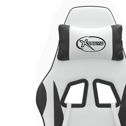 Gaming Chair White and Black Faux leather, metal, plywood, foam