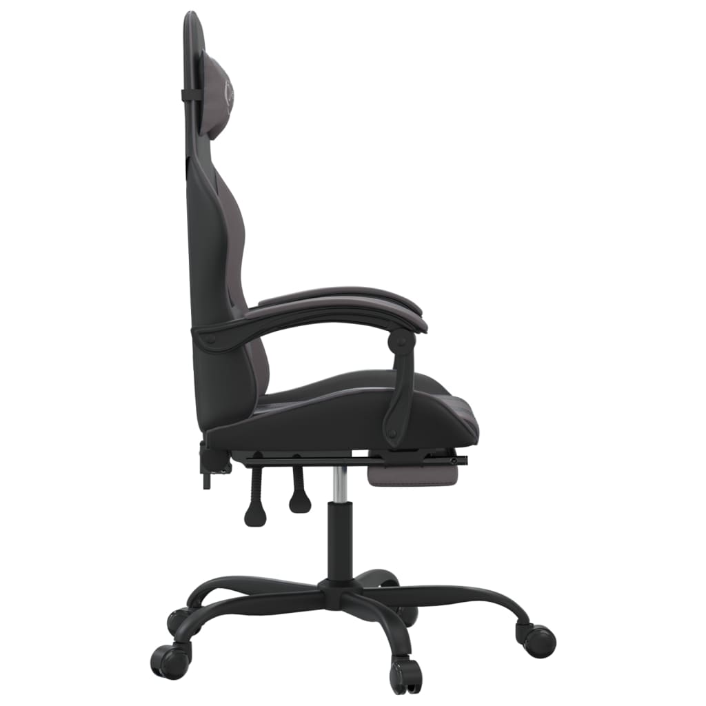 Gaming Chair Black and Grey Faux leather, metal, plywood, foam