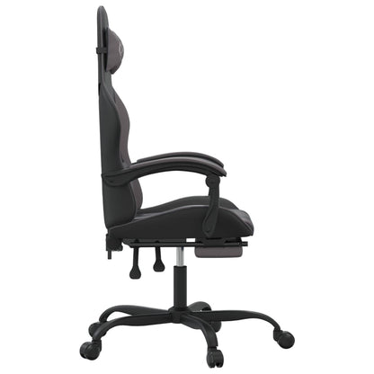 Gaming Chair Black and Grey Faux leather, metal, plywood, foam