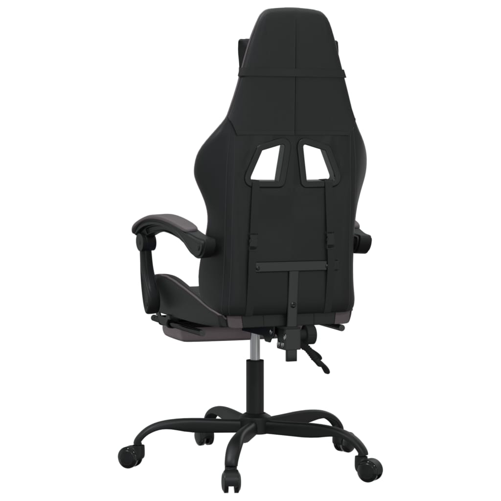 Gaming Chair Black and Grey Faux leather, metal, plywood, foam
