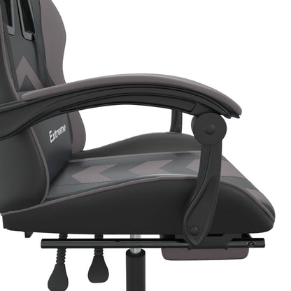 Gaming Chair Black and Grey Faux leather, metal, plywood, foam