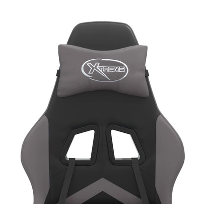 Gaming Chair Black and Grey Faux leather, metal, plywood, foam