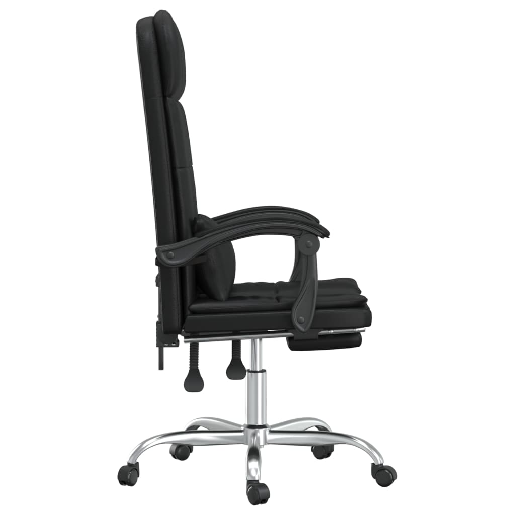 Massage Office Chair Black Faux leather, metal, plywood