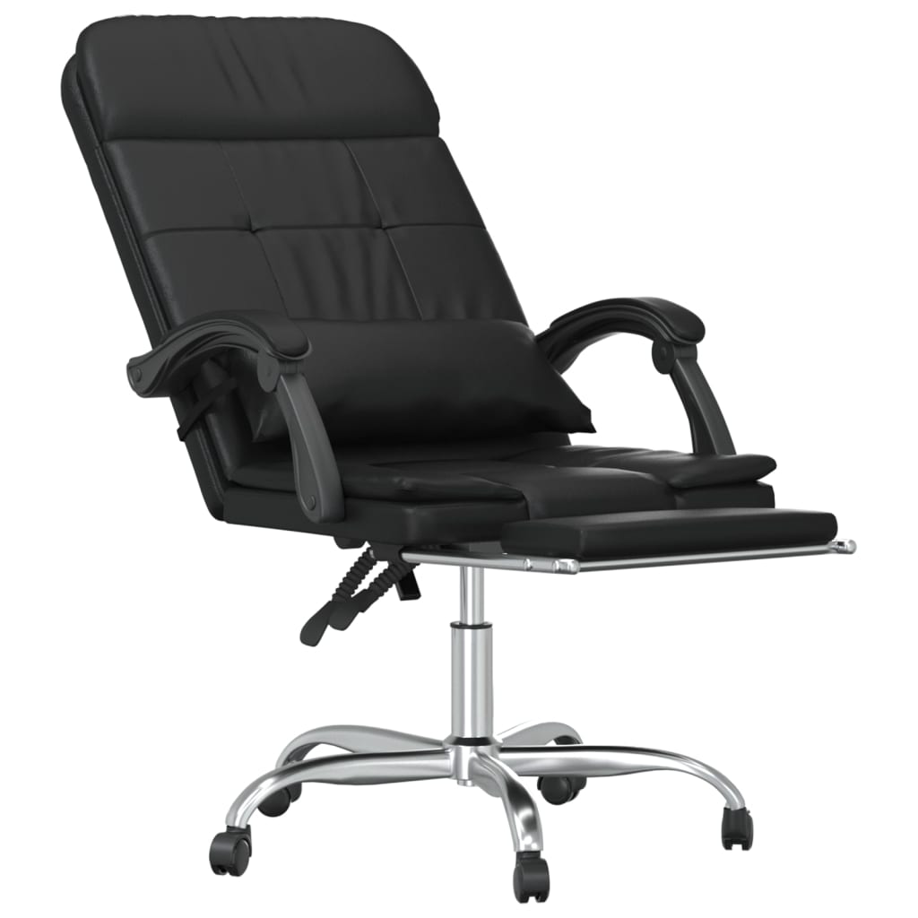 Massage Office Chair Black Faux leather, metal, plywood
