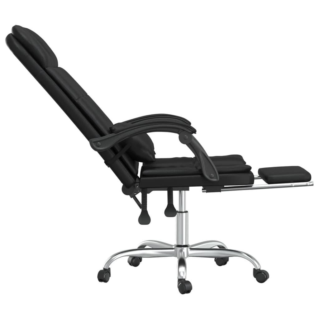 Massage Office Chair Black Faux leather, metal, plywood