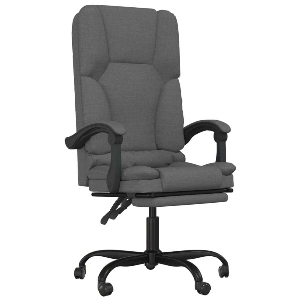 Massage Reclining Office Chair Dark Gray Fabric