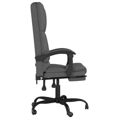Massage Reclining Office Chair Dark Gray Fabric