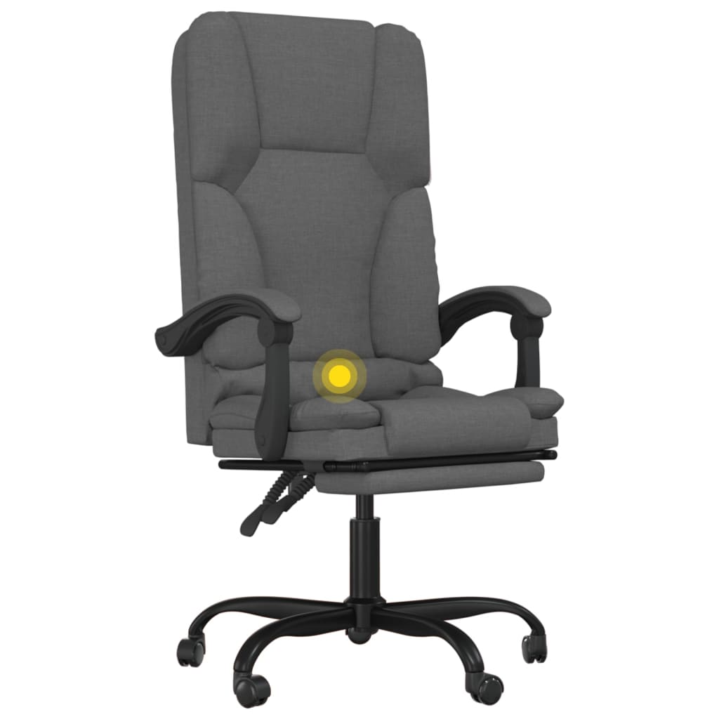 Massage Reclining Office Chair Dark Gray Fabric