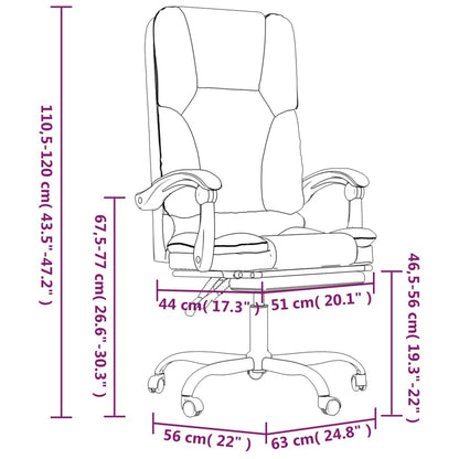 Massage Reclining Office Chair Dark Gray Fabric