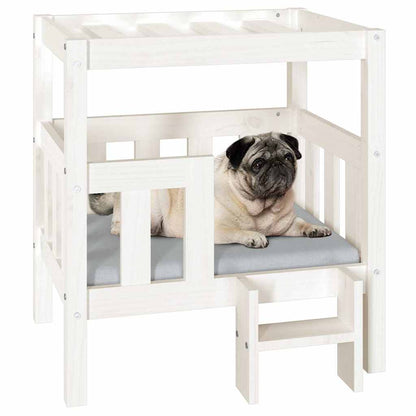 Dog Bed White Solid Pine Wood Medium Sturdy Dog Bed Rectangle