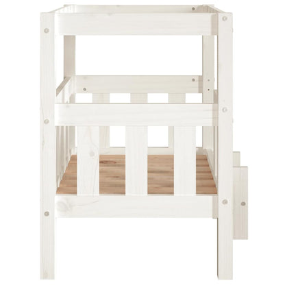 Dog Bed White Solid Pine Wood Medium Sturdy Dog Bed Rectangle