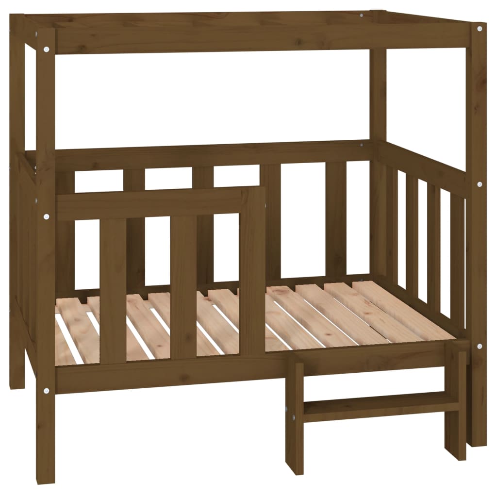 Dog Bed Honey Brown Solid Pine Wood Large Sturdy Dog Bed