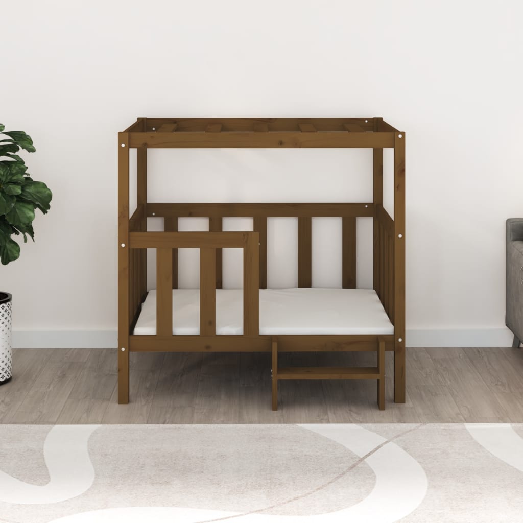 Dog Bed Honey Brown Solid Pine Wood Large Sturdy Dog Bed