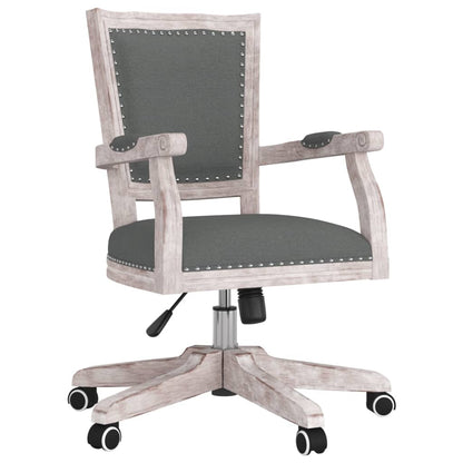 Office Chair Dark Grey Fabric (100% Polyester), Solid Wood Medium