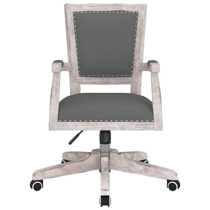 Office Chair Dark Grey Fabric (100% Polyester), Solid Wood Medium