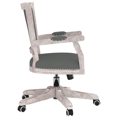 Office Chair Dark Grey Fabric (100% Polyester), Solid Wood Medium