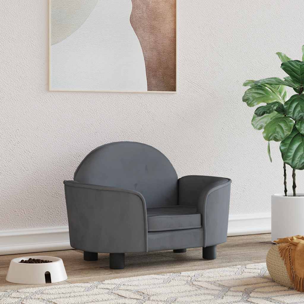 Dog Bed Dark Grey Velvet Small Sturdy Dog Sofa Other Modern