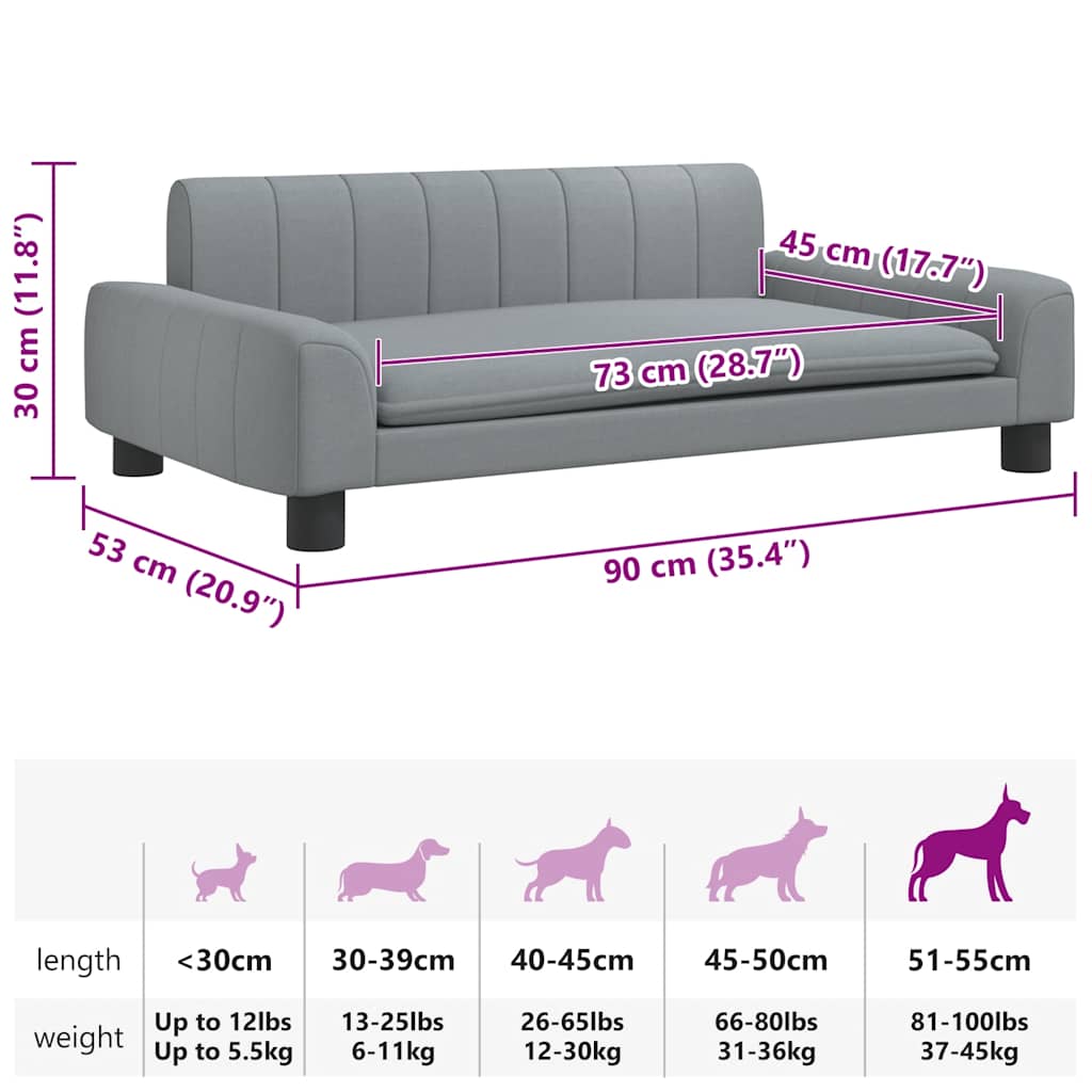 Dog Bed Light Grey Polyester 35.4 x 20.9 x 11.8 in Tough