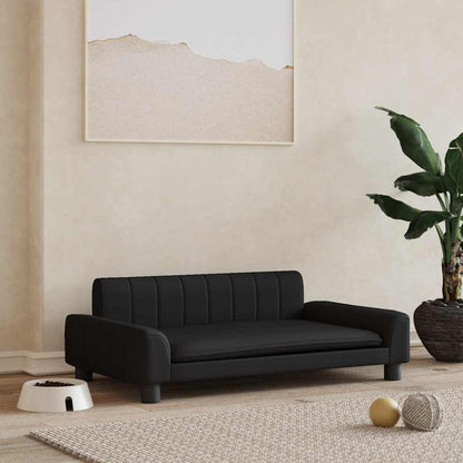 Dog Bed Black Faux leather, pine wood, foam 35.4 x 20.9 x 11.8 in