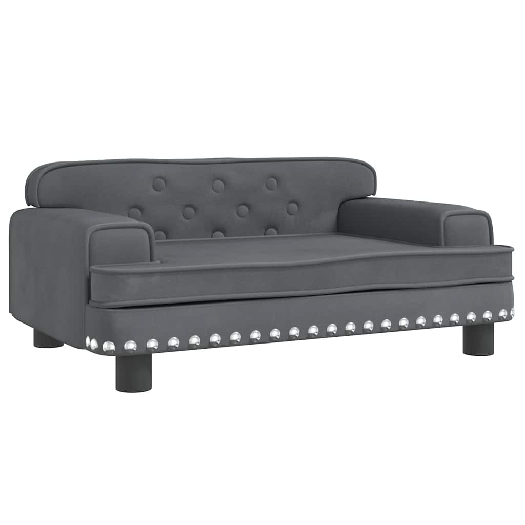 Dog Bed Dark Grey 70x45 x 11.8 " Velvet