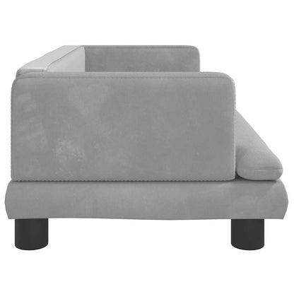 Dog Bed Light Grey Velvet 31.5 x 17.7 x 11.8 in Durable Dog Bed