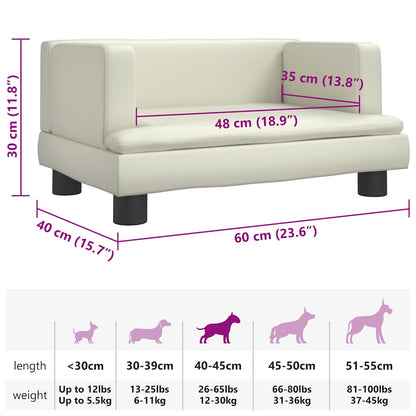 Dog Bed Cream 60x40 x 11.8 " Faux Leather